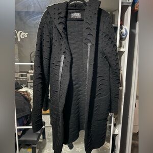 Black UCR cardigan with a unique texture #cardigan